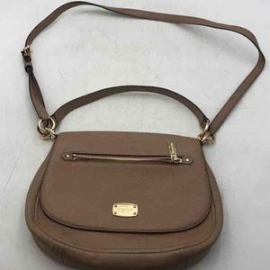 Michael Kors Womens Tan Leather Adjustable Strap Inner Pocket Crossbody Bag